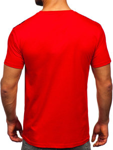 Men's Cotton Printed T-shirt Red Bolf 14720