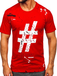 Men's Cotton Printed T-shirt Red Bolf 14728