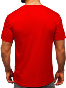 Men's Cotton Printed T-shirt Red Bolf 14728