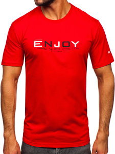 Men's Cotton Printed T-shirt Red Bolf 14739