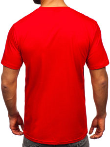 Men's Cotton Printed T-shirt Red Bolf 14784