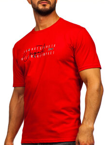 Men's Cotton Printed T-shirt Red Bolf 5032