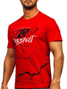 Men's Cotton Printed T-shirt Red Bolf 5035