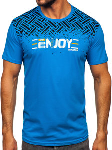 Men's Cotton Printed T-shirt Sky Blue Bolf 14720