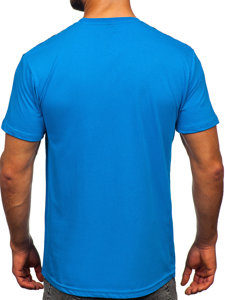 Men's Cotton Printed T-shirt Sky Blue Bolf 14720