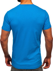 Men's Cotton Printed T-shirt Sky Blue Bolf 14794