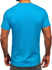 Men's Cotton Printed T-shirt Turquoise Bolf 143001