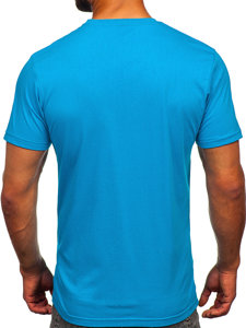 Men's Cotton Printed T-shirt Turquoise Bolf 143005