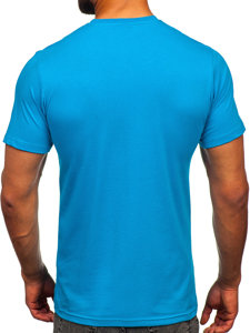 Men's Cotton Printed T-shirt Turquoise Bolf 143008