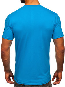 Men's Cotton Printed T-shirt Turquoise Bolf 14514