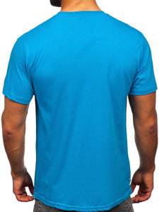 Men's Cotton Printed T-shirt Turquoise Bolf 14728