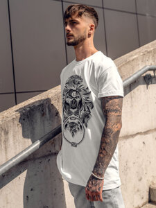 Men's Cotton Printed T-shirt White Bolf 0202A