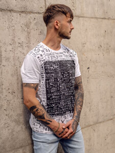 Men's Cotton Printed T-shirt White Bolf 1173A