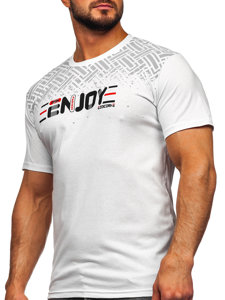 Men's Cotton Printed T-shirt White Bolf 14720