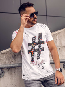 Men's Cotton Printed T-shirt White Bolf 14728A