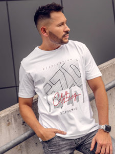 Men's Cotton Printed T-shirt White Bolf 14748A