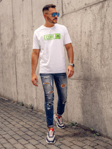 Men's Cotton Printed T-shirt White Bolf 14790A