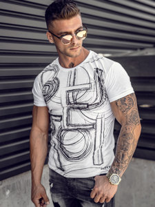 Men's Cotton Printed T-shirt White Bolf KS2525TA