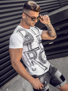 Men's Cotton Printed T-shirt White Bolf KS2525TA