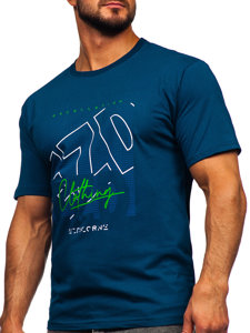 Men's Cotton T-shirt Dark Blue Bolf 14748