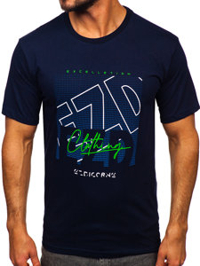 Men's Cotton T-shirt Navy Blue Bolf 14748