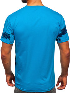 Men's Cotton T-shirt Turquoise Bolf 14723