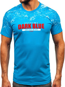 Men's Cotton T-shirt Turquoise Bolf 14725