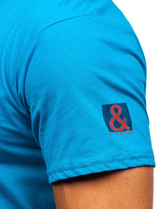 Men's Cotton T-shirt Turquoise Bolf 14736