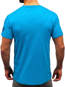 Men's Cotton T-shirt Turquoise Bolf 14736