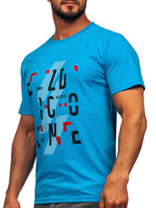 Men's Cotton T-shirt Turquoise Bolf 14752