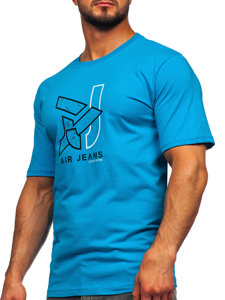 Men's Cotton T-shirt Turquoise Bolf 14769