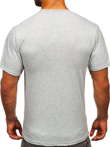 Men's Cotton T-shirt with a pocket Grey Bolf 14507