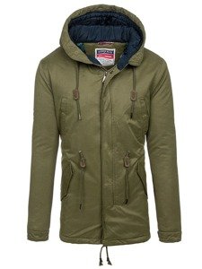 Men's Cotton Winter Parka Jacket Green Bolf 1793