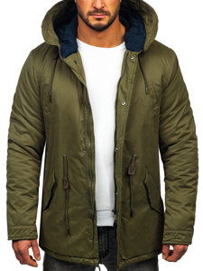 Men's Cotton Winter Parka Jacket Green Bolf 1793