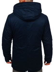 Men's Cotton Winter Parka Jacket Navy Blue Bolf 1793