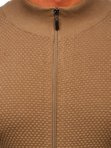 Men's Cotton Zip Sweater Camel Bolf W6-18089