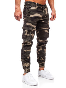 Men's Denim Camo Cargo Joggers Khaki Bolf J685