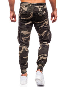 Men's Denim Camo Cargo Joggers Khaki Bolf J685