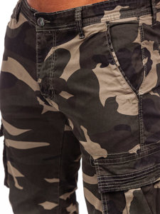 Men's Denim Camo Cargo Joggers Khaki Bolf J685