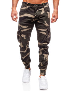 Men's Denim Camo Cargo Joggers Khaki Bolf J685