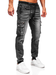 Men's Denim Cargo Joggers Black Bolf MP0108N