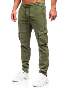 Men's Denim Cargo Joggers Khaki Bolf MP0105MV