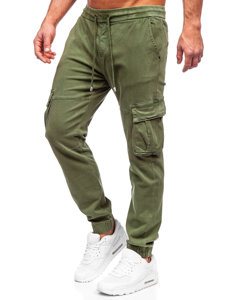 Men's Denim Cargo Joggers Khaki Bolf MP0105MV