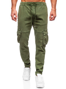 Men's Denim Cargo Joggers Khaki Bolf MP0105MV