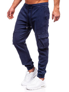 Men's Denim Cargo Joggers Navy Blue Bolf MP0105BS