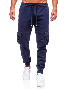 Men's Denim Cargo Joggers Navy Blue Bolf MP0105BS