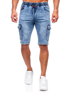 Men's Denim Cargo Shorts Blue Bolf HY812