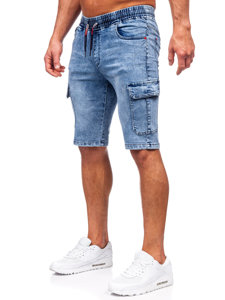 Men's Denim Cargo Shorts Blue Bolf HY812