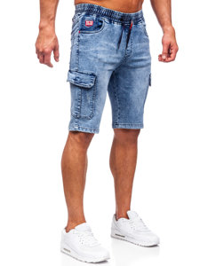 Men's Denim Cargo Shorts Blue Bolf HY812