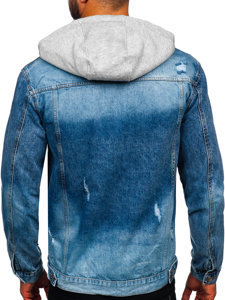 Men's Denim Hooded Jacket Blue Bolf MJ505B